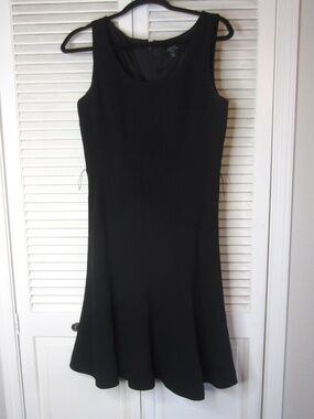 Tahari ASL Black sleeveless tank style lined zip up back dress - Size 8P